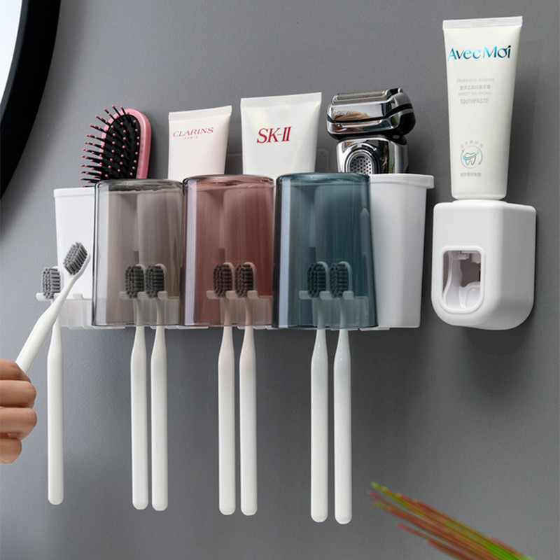 Creative Wall Mount Automaatne hambapasta dosaator Vannitoa tarvikud Veekindel Lazy hambapasta pigistaja hambaharja hoidik