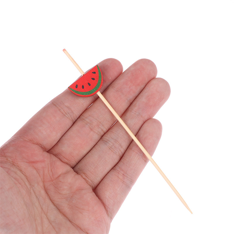 100 vnt Garnyras bambuko lazdelės vienkartinės vaisių lazdelės užkandžių iešmeliai vakarėliui švediškas stalas bambuko maisto rinkiniai sumuštinių dekoras