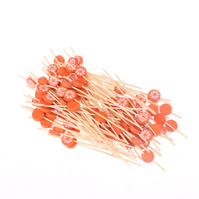 100 vnt Garnyras bambuko lazdelės vienkartinės vaisių lazdelės užkandžių iešmeliai vakarėliui švediškas stalas bambuko maisto rinkiniai sumuštinių dekoras