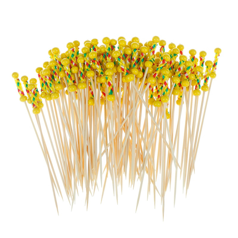 100 vienetų vienkartinės bambukinės šakutės susuktos vakarėlio švediško stalo vaisių desertai, maisto kokteilis, sumuštinis, šakutė, 12 cm