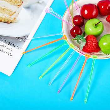 50 τμχ Χαριτωμένο πολύχρωμο πιρούνι μιας χρήσης Μίνι ζωικό αγρόκτημα καρτούν Επιλογές φαγητού για παιδιά Σνακ Κέικ Επιδόρπιο Φαγητό Πιρούνια φρούτων