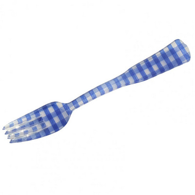 Vilica za desert Karirani uzorak Visoke izdržljivosti Akrilna žlica za desert Vilica Rekviziti za fotografije za piknik na otvorenom Kućne potrepštine