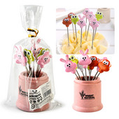 8 tk/komplekt Roostevaba puuviljakahvli ämber Armsad loomakujulised magustoidukahvlid Suupisted Toiduvalik Salat Köögiviljadest Lastele Lõunatarvikud