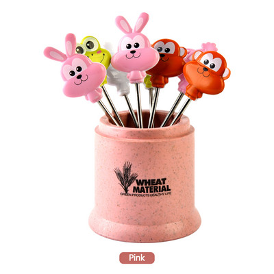 8 tk/komplekt Roostevaba puuviljakahvli ämber Armsad loomakujulised magustoidukahvlid Suupisted Toiduvalik Salat Köögiviljadest Lastele Lõunatarvikud