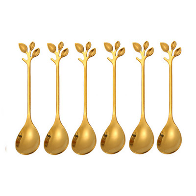 6 tk puuviljakahvel 304 roostevabast terasest sööginõud kuldsed sööginõud eelroog suupiste magustoidukahvel kööginõu lehekujuline