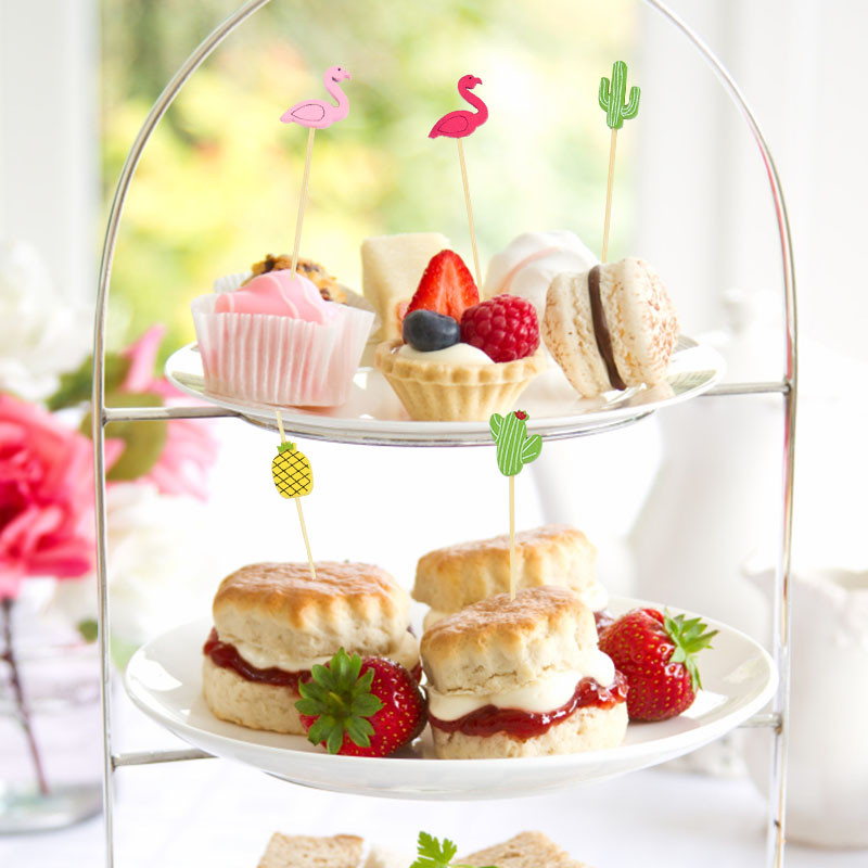 100 vnt. / Maišelis Kaktusas Flamingo formos bambuko skynimo vaisių lazdelės vaikams kokteilių dekoravimui salotos sumuštinis švediškas stalas dantų krapštukai vestuvių dekoras