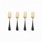 4 vnt juodo aukso nerūdijančio plieno šakučių rinkinys Mielos arbatos kavos vaisių desertinės šakutės virtuvės reikmenys saldainių arbatos šakutės metaliniai stalo reikmenys