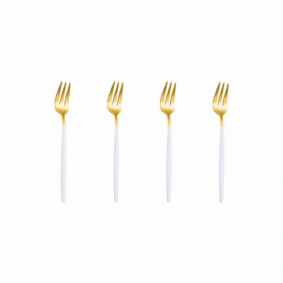 4 vnt juodo aukso nerūdijančio plieno šakučių rinkinys Mielos arbatos kavos vaisių desertinės šakutės virtuvės reikmenys saldainių arbatos šakutės metaliniai stalo reikmenys