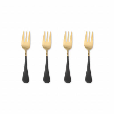 4 vnt juodo aukso nerūdijančio plieno šakučių rinkinys Mielos arbatos kavos vaisių desertinės šakutės virtuvės reikmenys saldainių arbatos šakutės metaliniai stalo reikmenys