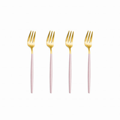 4 vnt juodo aukso nerūdijančio plieno šakučių rinkinys Mielos arbatos kavos vaisių desertinės šakutės virtuvės reikmenys saldainių arbatos šakutės metaliniai stalo reikmenys