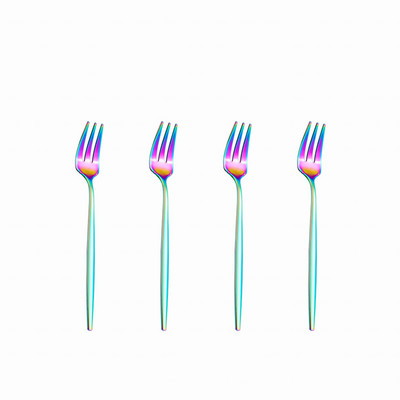 4 vnt juodo aukso nerūdijančio plieno šakučių rinkinys Mielos arbatos kavos vaisių desertinės šakutės virtuvės reikmenys saldainių arbatos šakutės metaliniai stalo reikmenys