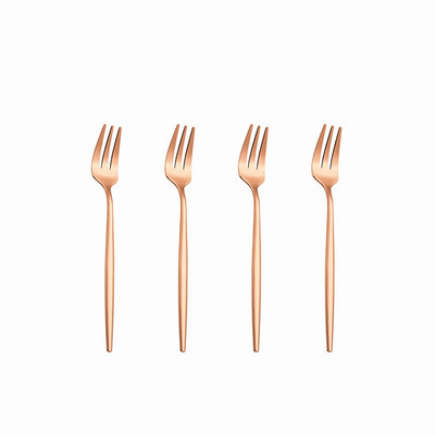 4 vnt juodo aukso nerūdijančio plieno šakučių rinkinys Mielos arbatos kavos vaisių desertinės šakutės virtuvės reikmenys saldainių arbatos šakutės metaliniai stalo reikmenys