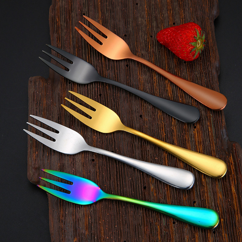 4 vnt juodo aukso nerūdijančio plieno šakučių rinkinys Mielos arbatos kavos vaisių desertinės šakutės virtuvės reikmenys saldainių arbatos šakutės metaliniai stalo reikmenys