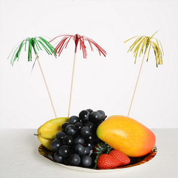 100 τμχ 15 εκ. Rainbow Fireworks Bamboo Fruit Sticks Φρουτοσαλάτα Σνακ Πιρούνι κοκτέιλ Διακόσμηση κέικ μπουφέ Οδοντογλυφίδες Προμήθειες πάρτι