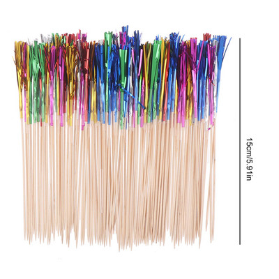 100 tk 15 cm vikerkaare ilutulestik bambusest puuviljapulgad puuviljasalat suupiste kahvel kokteil Dekoratsioon kook puhvet hambaorkid peotarbed