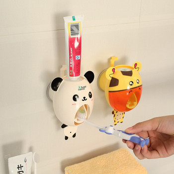 Cute Cartoon Dispenser οδοντόκρεμας Αυτόματη βάση επιτοίχιας βάσης Οδοντιατρική οδοντόκρεμα στίφτης σωλήνες Παιδικής παιδικής πάστας Αξεσουάρ μπάνιου
