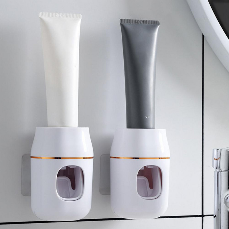Dantų šepetėlio vamzdelio spaustuvas Dantų pastos išspaudėjas Ant sienos tvirtinamas lipnus be skylių bendrabutyje Automatinis darbą taupantis kasdienis naudojimas