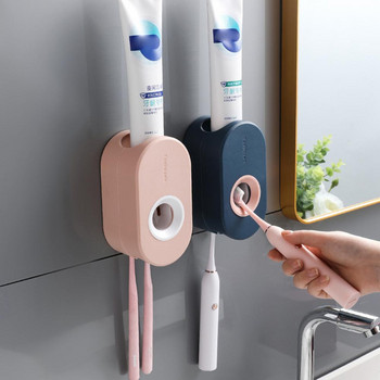 Автоматична изстисквачка за паста за зъби Монтиран на стена Самозалепващ се държач за паста за зъби Стенна изстисквачка за паста за зъби Аксесоари за баня