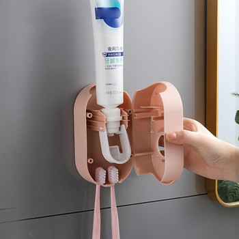 Автоматична изстисквачка за паста за зъби Монтиран на стена Самозалепващ се държач за паста за зъби Стенна изстисквачка за паста за зъби Аксесоари за баня