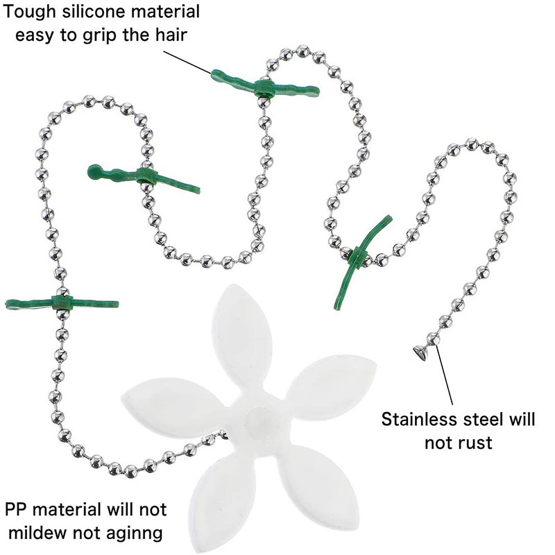 1 db Prémium lefolyó hajfogó virágzuhany Hajtisztító lánc Fürdőszoba vízelvezető szűrő Hajfogó lánckampó