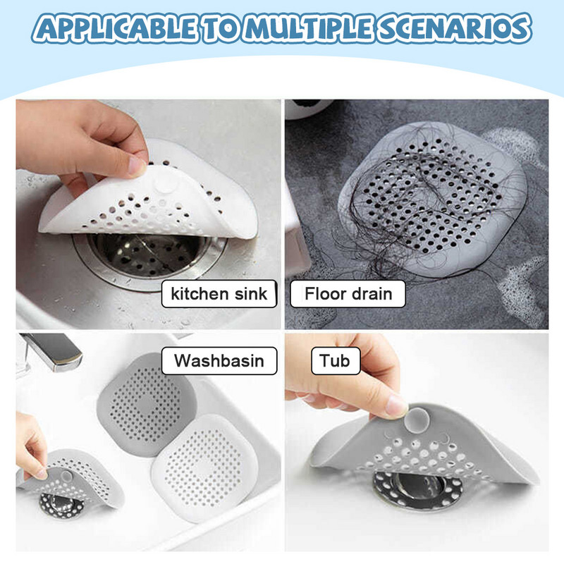 1/2tk Juuste valamufilter silikoonist blokeerumisvastane vannikork Vannitoa põrand äravoolu dušš kraanikauss köök majapidamissõel Tööriistad