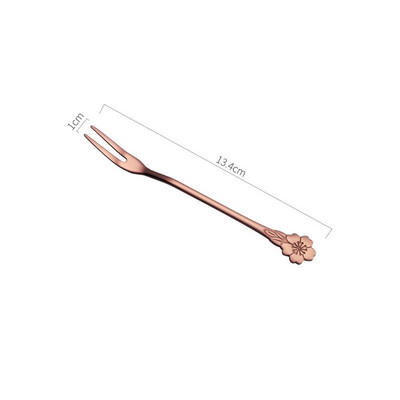 2 vnt Lengva prabanga nerūdijančio plieno vaisių šakutė auksinė desertinė šakutė pyrago vaisių šakutė subtilus vyšnių šaukštas namų virtuvės indai