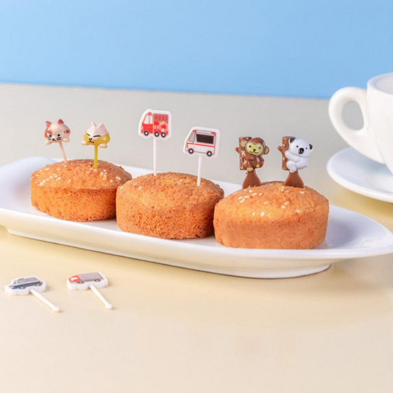 Puuviljakahvel 3 stiilis magustoidukahvel Mini dekoratiivne kasulik auto koaala kassi bentopulk