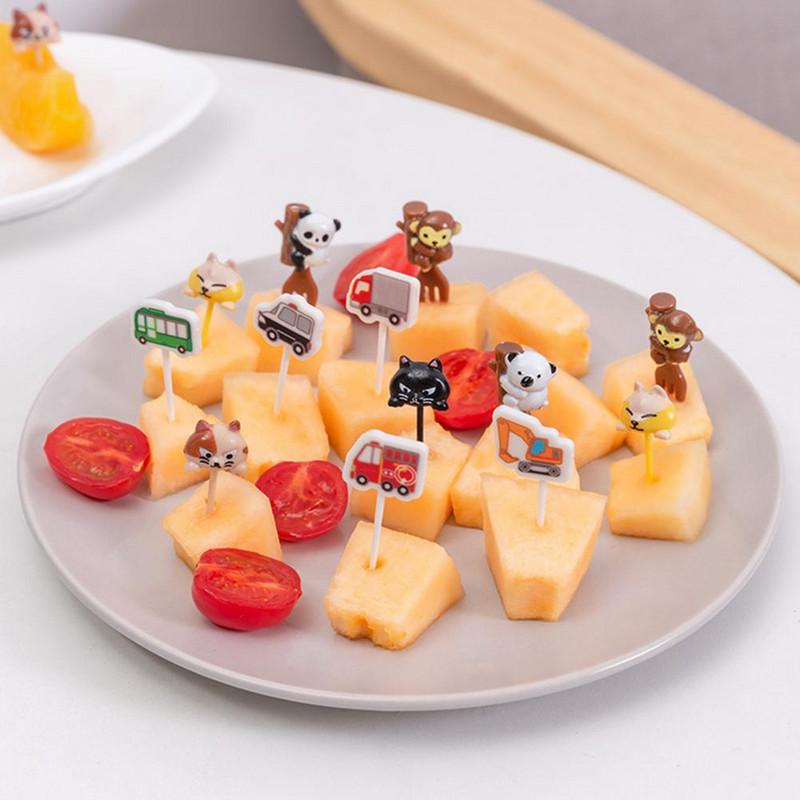 Puuviljakahvel 3 stiilis magustoidukahvel Mini dekoratiivne kasulik auto koaala kassi bentopulk