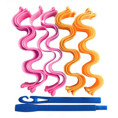 12tk Heatless Juuksekoolutaja No Heat Juukserullid Pehmed lokid Curling Rod Rullipulgad Perm Vardad Lainemoodustajad Juuste kujundamise tööriistad