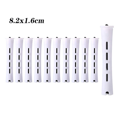 10 vnt. Plaukų ilgalaikių plaukų strypai neslystantys plastikiniai plaukų voleliai šaltos bangos strypai su elastine gumine juostele moterims ilgiems plaukams „pasidaryk pats“ formavimo įrankiai