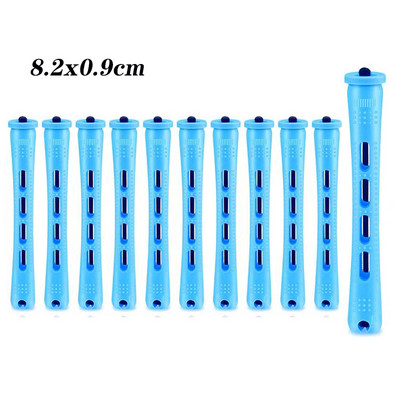 10 vnt. Plaukų ilgalaikių plaukų strypai neslystantys plastikiniai plaukų voleliai šaltos bangos strypai su elastine gumine juostele moterims ilgiems plaukams „pasidaryk pats“ formavimo įrankiai