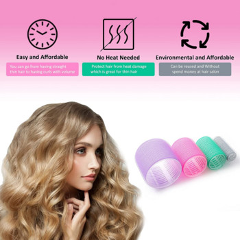 Σετ Ρολά Μαλλιών Jumbo 6 Τεμάχια Self Grip Magic Hair Curlers Διαφορετικό μέγεθος Χωρίς θερμότητα Αυτοκόλλητο μπούκλες Εργαλείο styling κομμωτηρίου