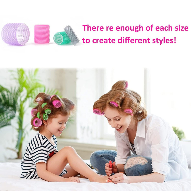 Σετ Ρολά Μαλλιών Jumbo 6 Τεμάχια Self Grip Magic Hair Curlers Διαφορετικό μέγεθος Χωρίς θερμότητα Αυτοκόλλητο μπούκλες Εργαλείο styling κομμωτηρίου
