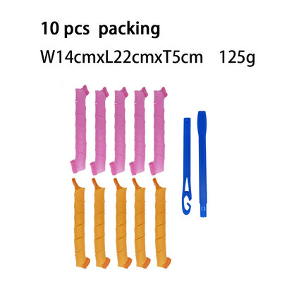 Heatless Juuksekoolutaja 10/12 tk No Heat Juukse lokid Lint Juukserullid Magamispehme Peapael Juuste lokirullid Juuste kujundamise tööriistad
