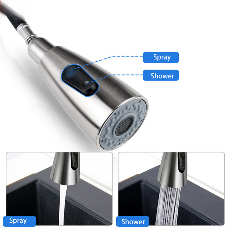 2 načina rada Sudoper Kuhinjski umivaonik Slavina na izvlačenje Perlator Mlaznica za raspršivač Glava tuša Bubler Štednja vode Kuhinja Kupaonska slavina Perlator