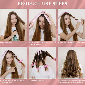 Маша за коса с 4 нокти Heatless Sponge Hair Curling Stick Wave Form Спяща маша за коса Curly Hair Tube Beauty Hair Style Tools