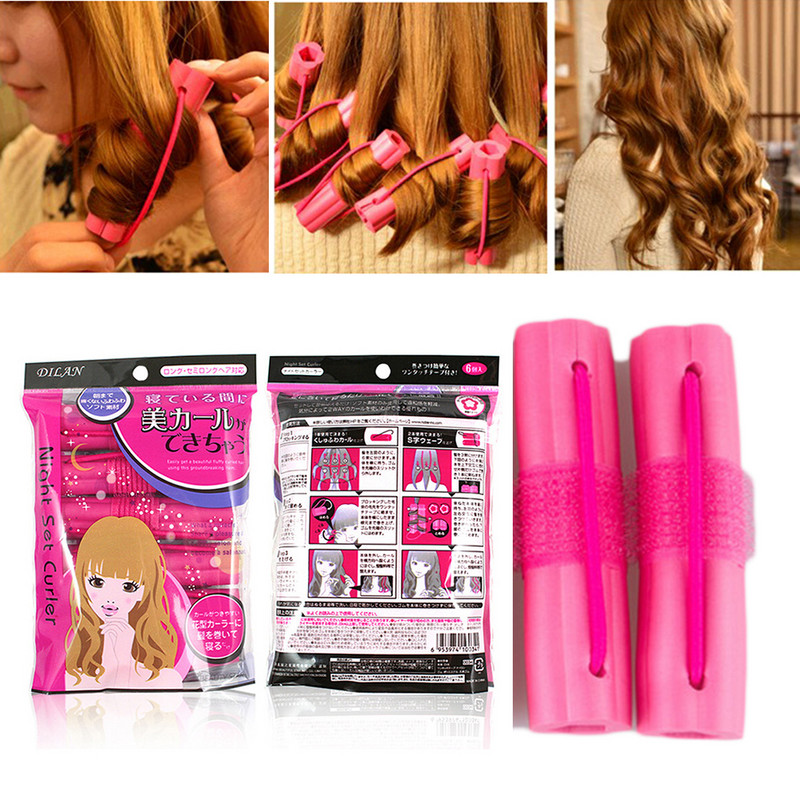 6Pcs/Set Mekani spužvasti uvijač za kosu Valovita kosa Čarobni uvijač za kosu Valjci za oblikovanje Alati Salon DIY uvijač za kosu Kućna upotreba