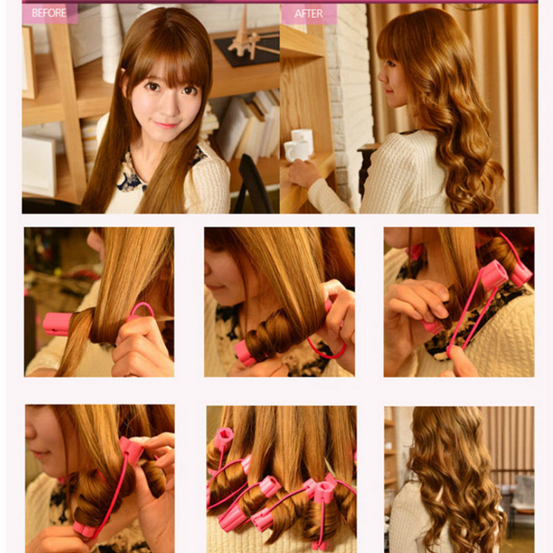 6Pcs/Set Mekani spužvasti uvijač za kosu Valovita kosa Čarobni uvijač za kosu Valjci za oblikovanje Alati Salon DIY uvijač za kosu Kućna upotreba