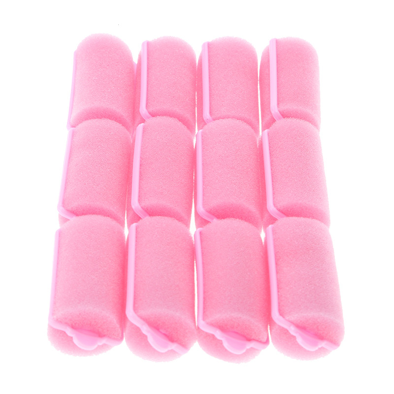 12tk/komplekt Roosa Pehme Sponge Vahtpadi Juukserullid Lokirullid Salong Barber DIY Curls Juuksuri tööriistakomplekt DIY Avaleht