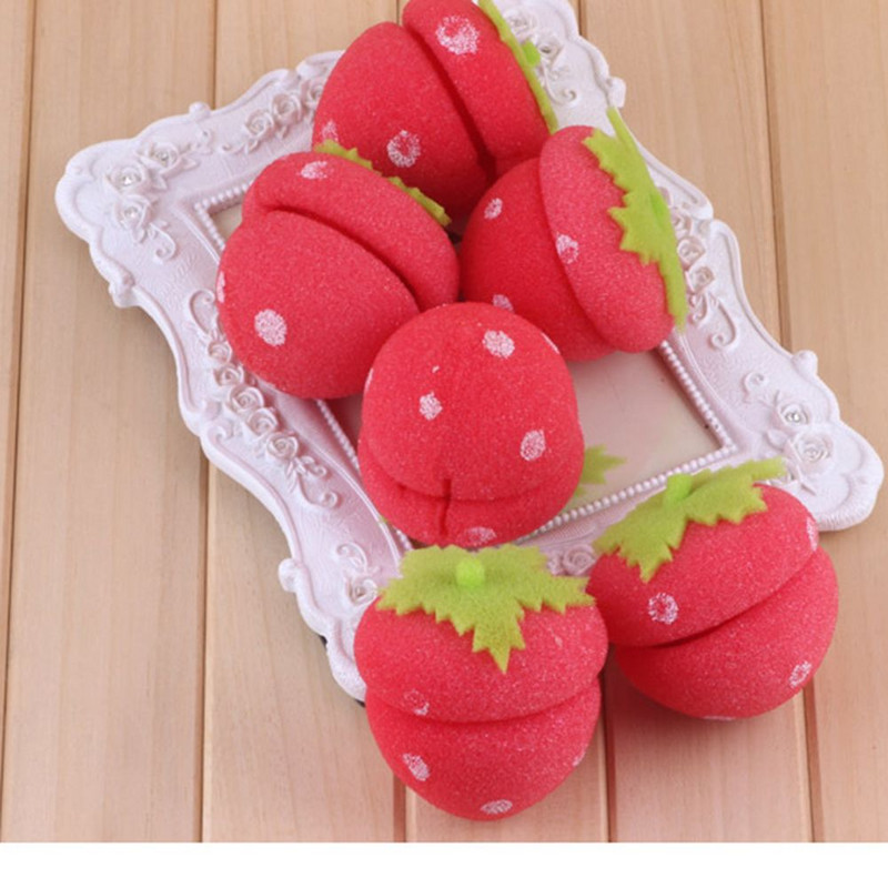12 komada Girls Strawberry Brand Soft Foam Anion Bendy Hair Tool Uvijači za kosu Uvijači Prilijepljeni DIY uvijači za kosu Vrući alati za oblikovanje kose