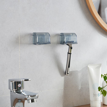 Ξυριστική μηχανή ανδρικής ξυριστικής μηχανής Βούρτσα λεπίδας θήκη αποθήκευσης μπάνιου τοίχου Βεντούζα βεντούζα Βάση κρεμάστρα ράφι Ράφι σκόνη αξεσουάρ πλαστικό