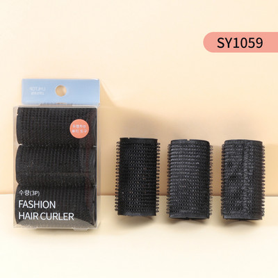 Must isekleepuv lokirull, 3 tk air bangs lokirulliga, lõdvam sisenööp, kohevad ja vormitud juuksetööriistad juukserull