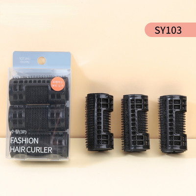 Must isekleepuv lokirull, 3 tk air bangs lokirulliga, lõdvam sisenööp, kohevad ja vormitud juuksetööriistad juukserull