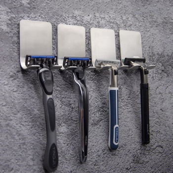 Поставка за бръсначи от неръждаема стомана Поставка за мъжки самобръсначки Поставка за бръсначи Поставка за бръснене Аксесоари за баня Поставка за съхранение на самобръсначки Вискоза Кука за бръсначи