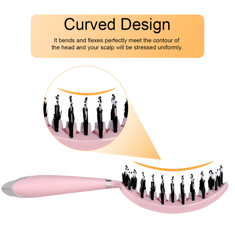 Plaukų galvos odos masažo šukos Plaukų šepetėlis Moteriškas šlapias, sausas garbanotas Ultra Detangler plaukų šepetys Nailono salonas plaukų formavimo įrankiai dropship