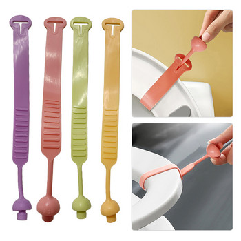TPR инструмент за повдигане на капака на тоалетната чиния Неплъзгаща се седалка с пръстен клапа Регулируемо повдигане Дръжка на тоалетна седалка за баня Аксесоари за дома