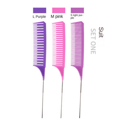 3 tk Juuksehari Juuste kujundamise kammid Sabaga kammikomplekt Värvimine Värvimiskamm Salongi Tööriista Sektsioonide Esiletõstmine Kudumine Lõikamiskamm