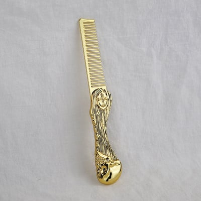 Kaasaskantav Kolju kokkupandav taskuhabemekamm meeste vuntside hooldamiseks Retro Oil Head Styling Juuksekamm Roostevabast terasest käepidemega