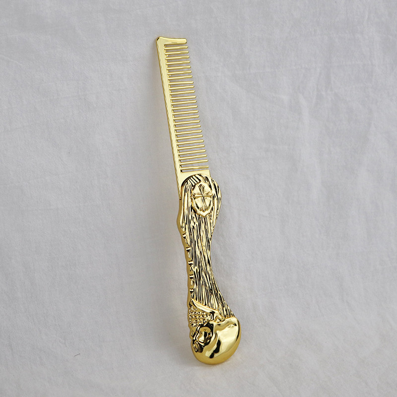 Kaasaskantav Kolju kokkupandav taskuhabemekamm meeste vuntside hooldamiseks Retro Oil Head Styling Juuksekamm Roostevabast terasest käepidemega