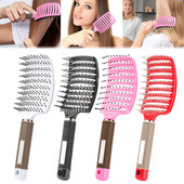 Vaddisznó hajkefe hajfésű ívelt szellőző hajformázó hajkefe Detangling vastag haj masszázs hajszárító kefe Hajkefe fésű hajhoz